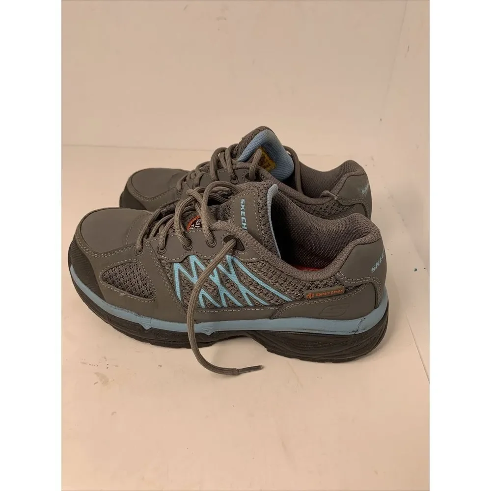 New Skechers ESD Womens 6.5 Safety Toe Work Shoes PPE Safety Toe Sneakers‎ Gray